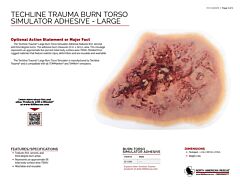 Techline Trauma Burn Torso Simulator Adhesive - Large - Product Information Sheet