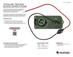 Techline Trauma Blood Supply Pump - Product Information Sheet