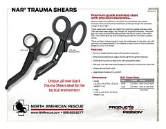 NAR Trauma Shears Product Information Sheet