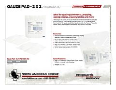Gauze Pad - 2 in. X 2 in. (Pack of 25) - Product Information Sheet