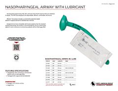 Nasopharyngeal Airway with Lubricant - Product Information Sheet