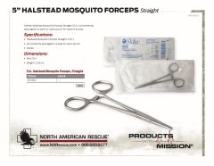 5 in Halstead Mosquito Forceps - Straight - Product Information Sheet