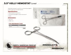 5.5 in Kelly Hemostat - Curved - Product Information Sheet