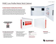 PABC Low Profile Metal Wall Cabinet - Product Information Sheet