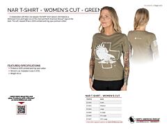 NAR T-Shirt - Women's Cut - Green - Product Information Sheet