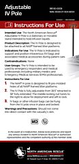 Adjustable IV Pole Instructions For Use