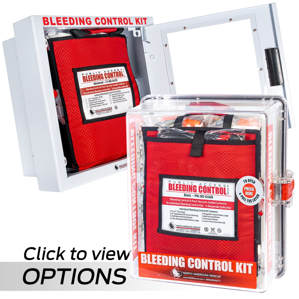 Public Access Bleeding Control Stations - 8-Pack Vacuum Sealed